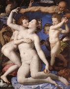 BRONZINO, Agnolo Allegories over Karleken and Time oil on canvas